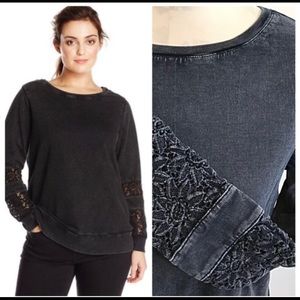 Lucky Brand Lace Grunge Sweatshirt